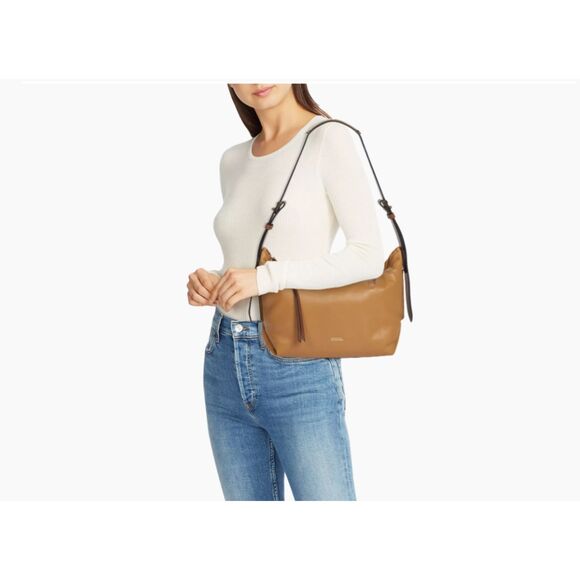 Isabel Marant Leyden Shoulder Bag Genuine Leather Golden Beige Brown Designer - Picture 2 of 13